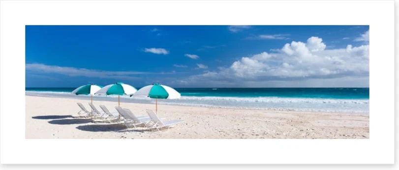 Beach and umbrellas panorama - Image 2