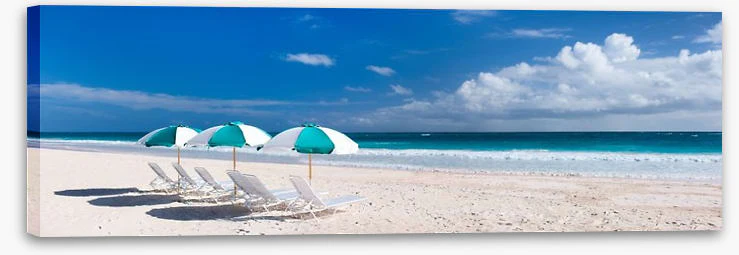 Beach and umbrellas panorama - Image 2