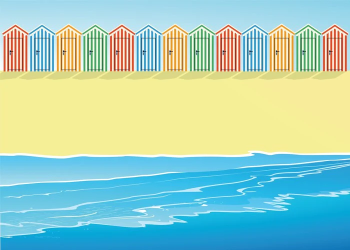 Beach huts on the sand