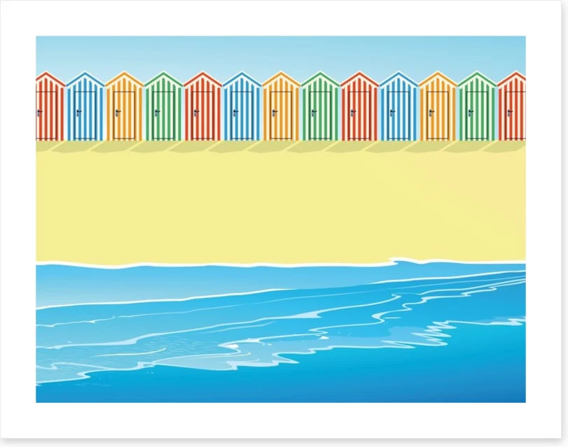 Beach huts on the sand - Image 2