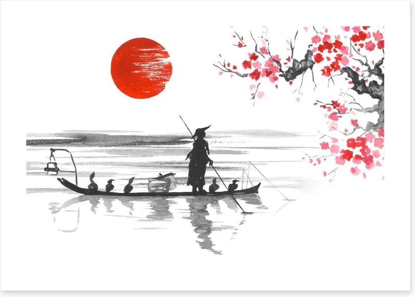 Blood moon and fishing boat - Image 2
