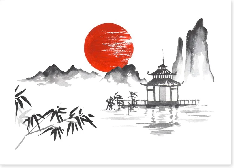 Blood moon and pagoda - Image 2