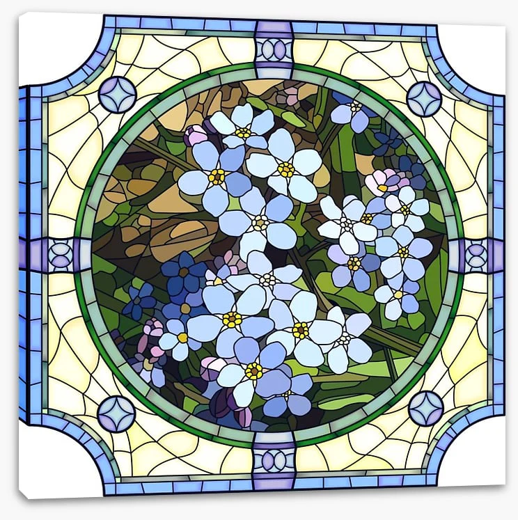 Blue forget-me-not art nouveau - Image 2