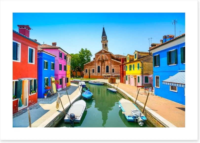 Burano canal church, Italy - Image 2