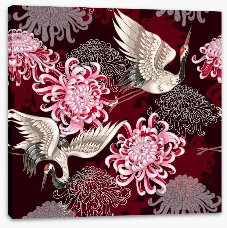 Cranes and chrysanthemums - Image 2