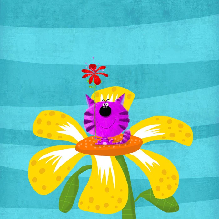 Cat in the flower