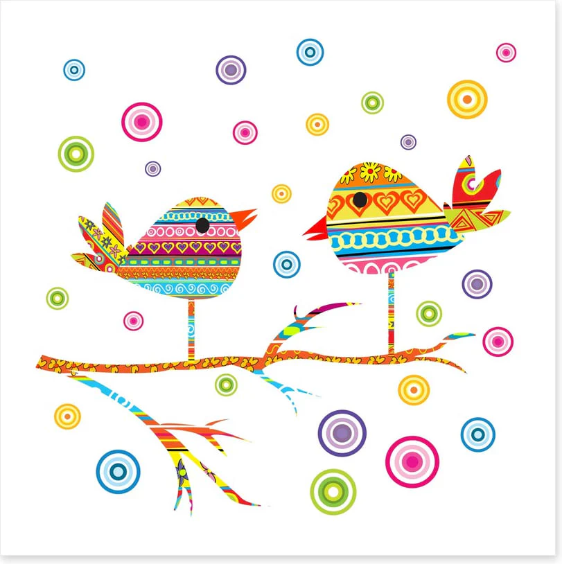 Chattering birds on a branch - Image 2