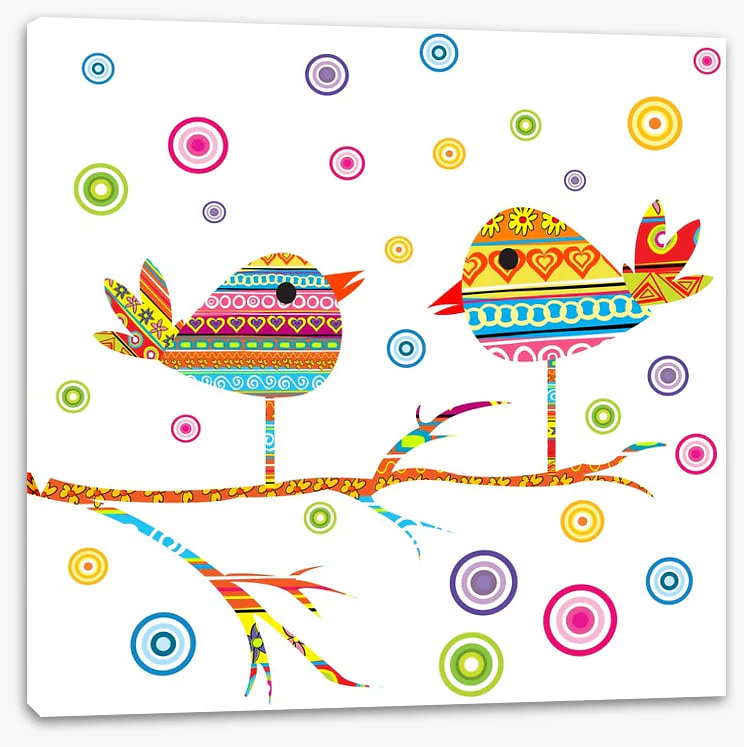 Chattering birds on a branch - Image 2