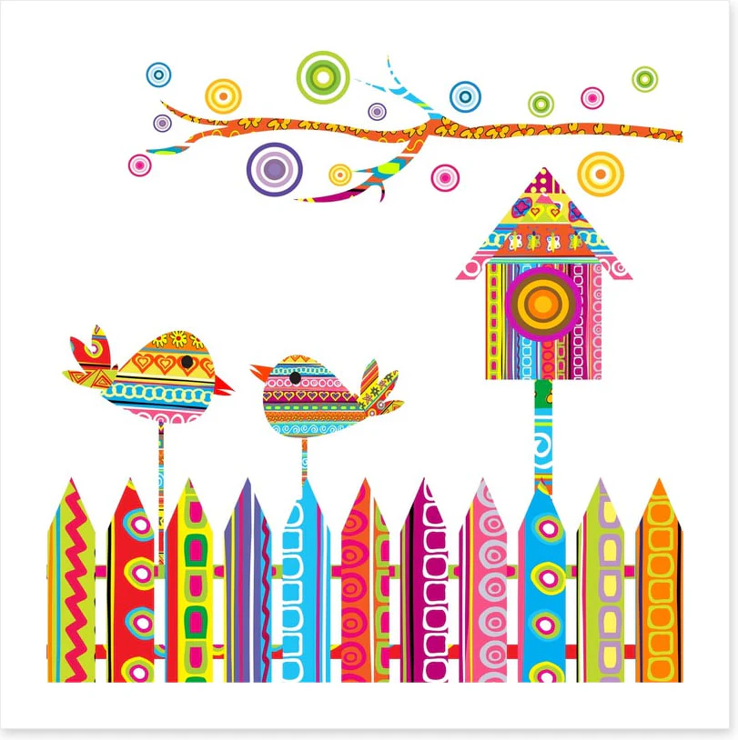 Chattering birds on a fence - Image 2
