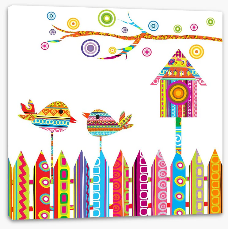 Chattering birds on a fence - Image 2