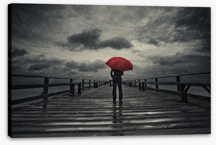 Red umbrella in the storm - Image 2