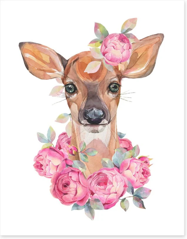 Fawn with flowers - Image 2