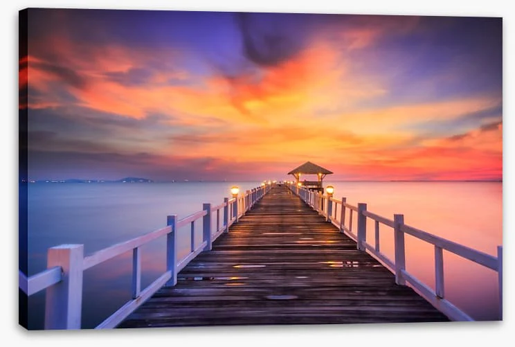 Fiery sunset across the pier - Image 2