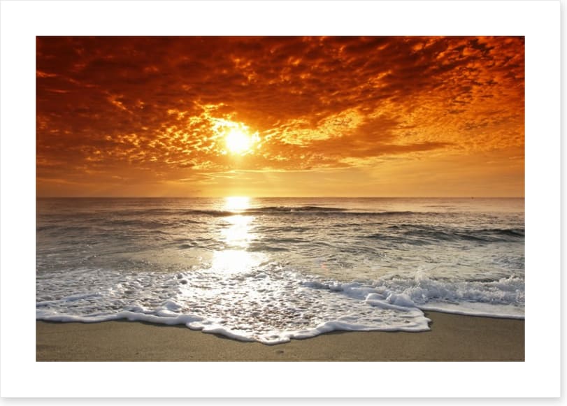 Fiery sunset over the sea - Image 2