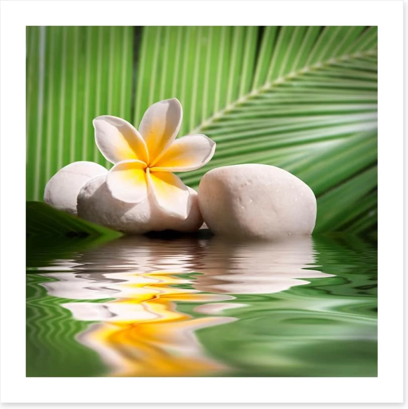Frangipani and palm leaves - Image 2