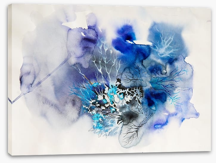 Ink blot abstract in blue - Image 2