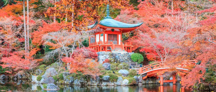 Kyoto temple in Autumn