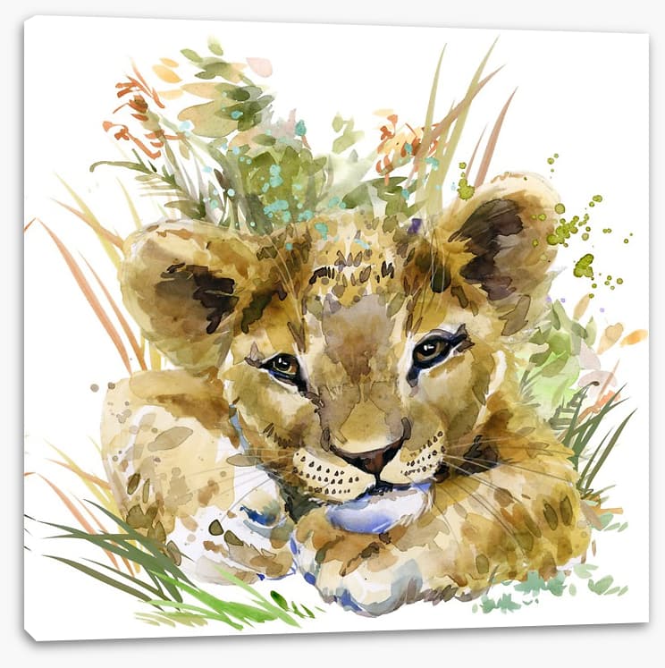 Lion cub in the grass - Image 2