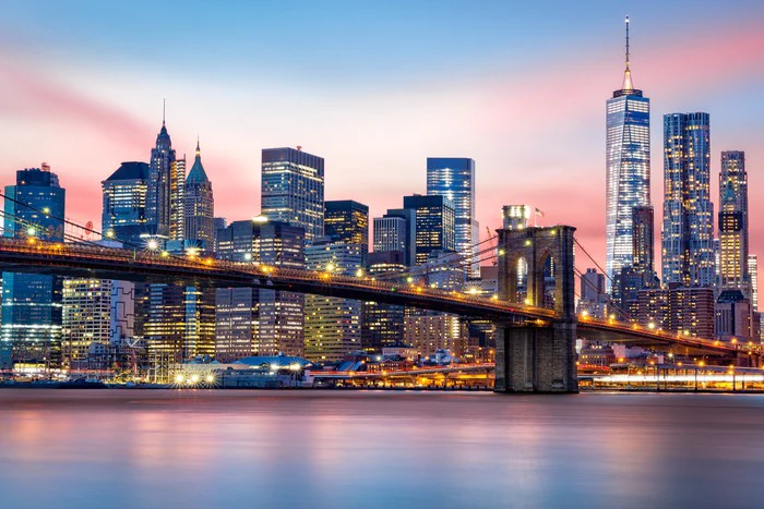 Lower Manhattan sunset