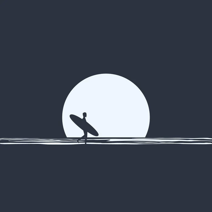 Moonrise surfer