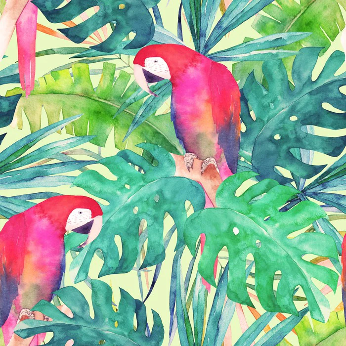 Parrot and palms