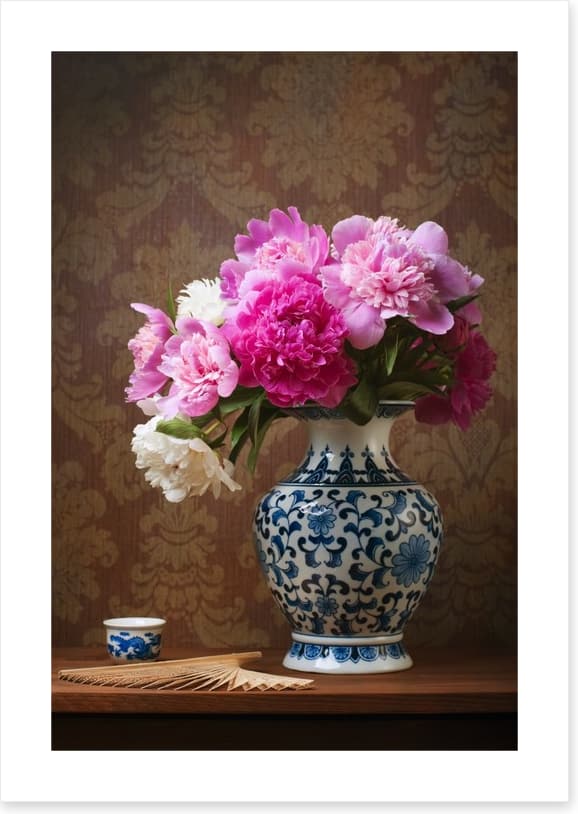 Peonies in a chinese vase - Image 2