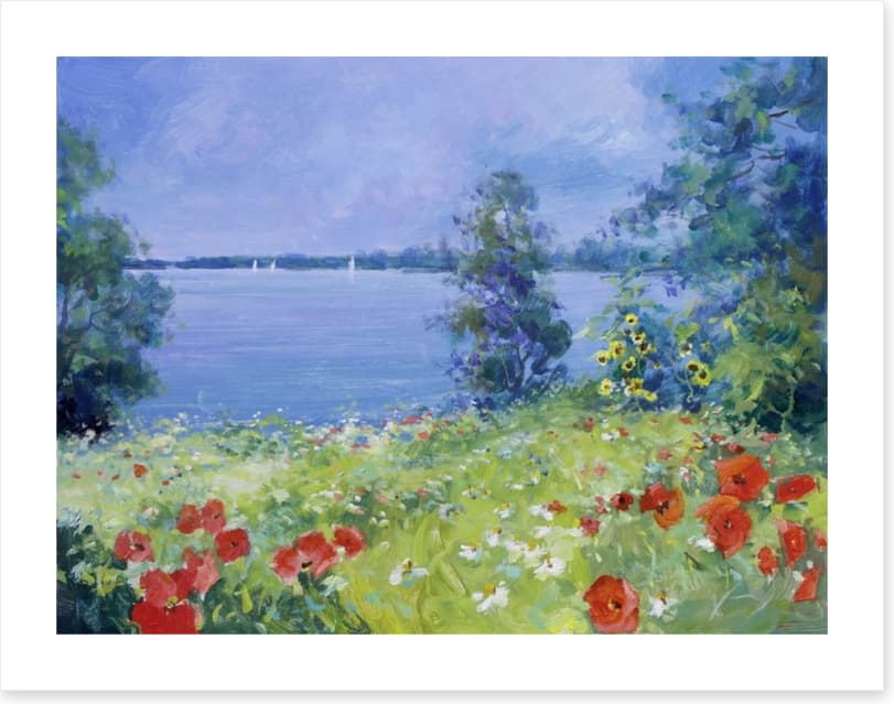 Poppies by the lake - Image 2