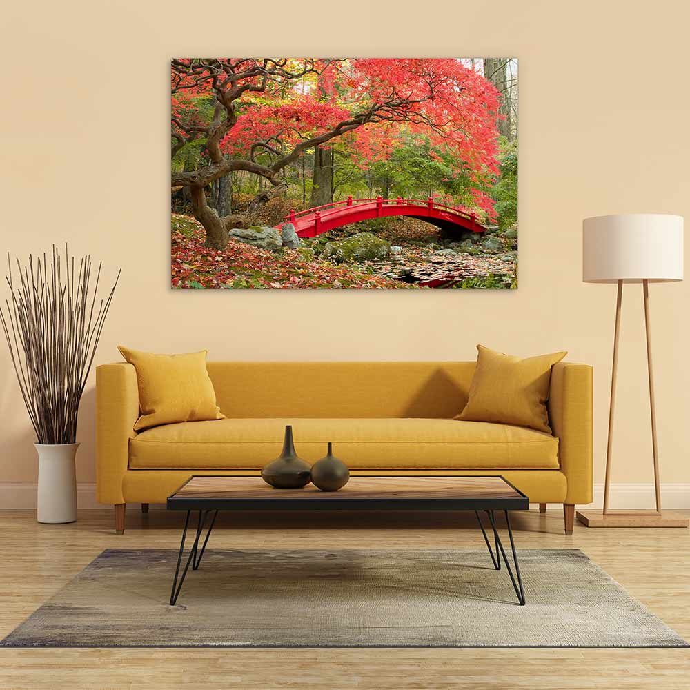 Red bridge in Autumn - Image 4