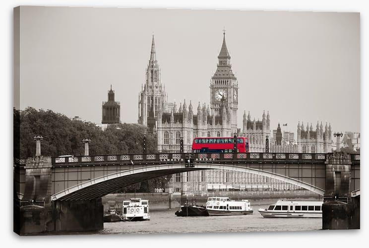 Red bus on the bridge - Image 2