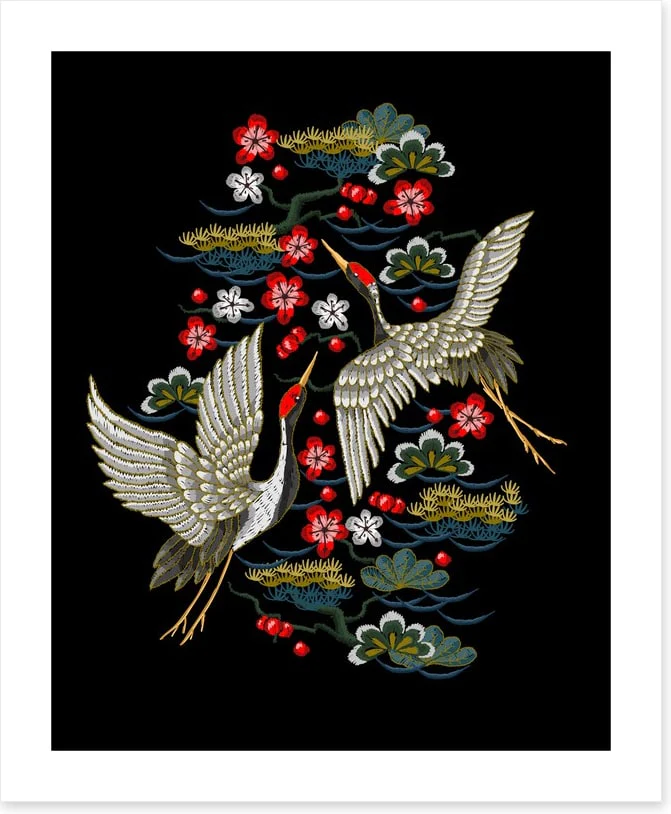 Red flower cranes - Image 2