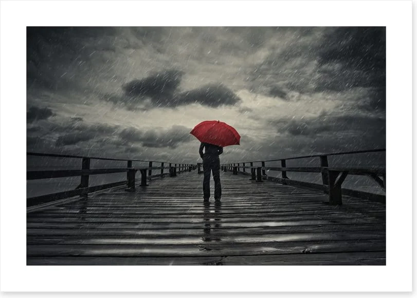 Red umbrella in the storm - Image 2