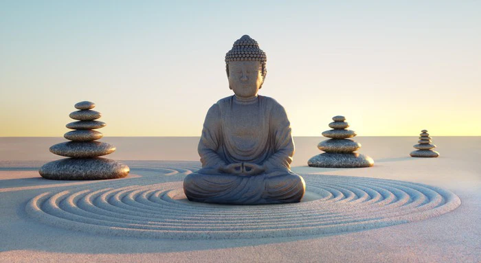 Rock garden buddha