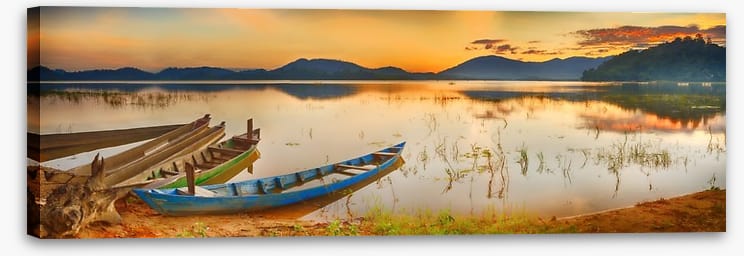 Rowing boats at sundown - Image 2