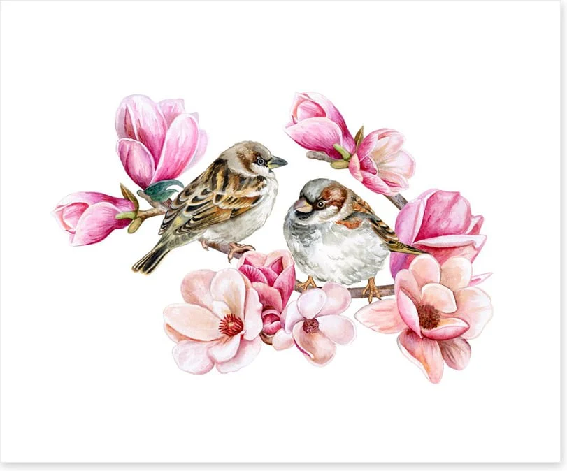 Sparrows in the magnolia - Image 2