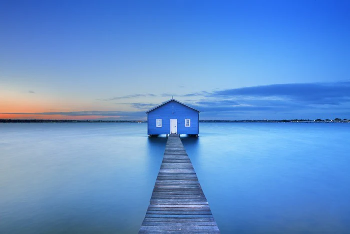 Sunrise at Matilda Bay boathouse