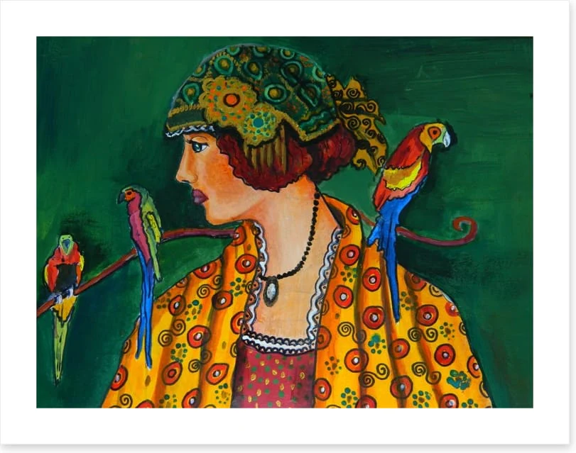 The girl with parrots - Image 2