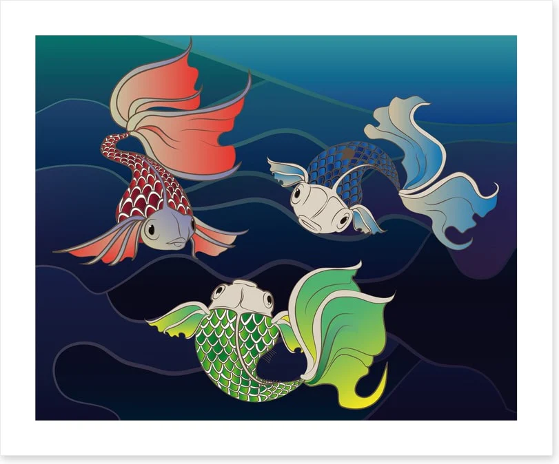 Three fish swim - Image 2