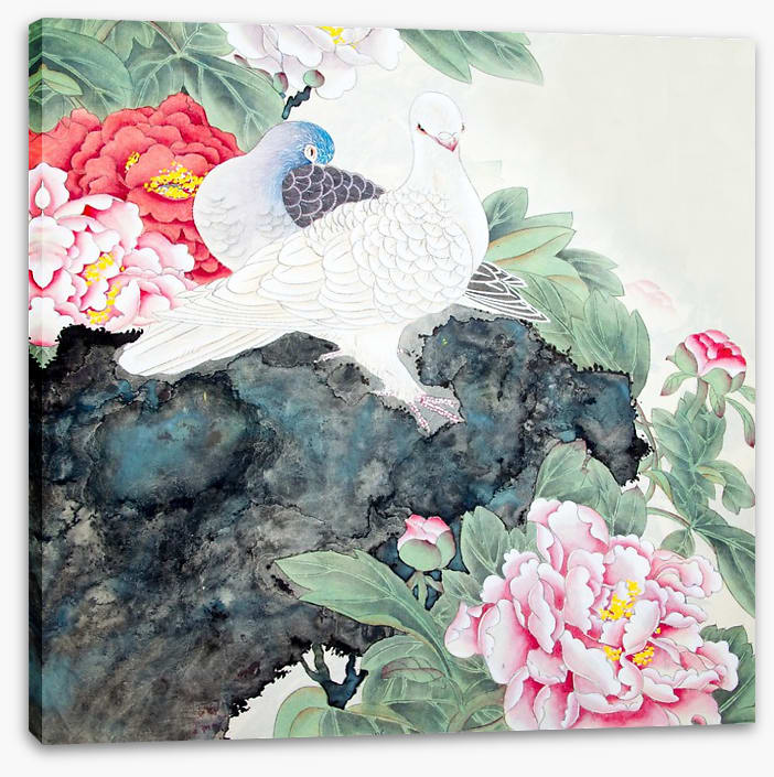 Two peony birds - Image 2