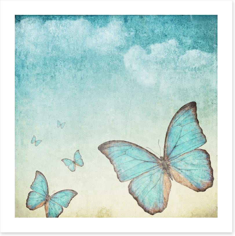 Vintage blue butterflies - Image 2