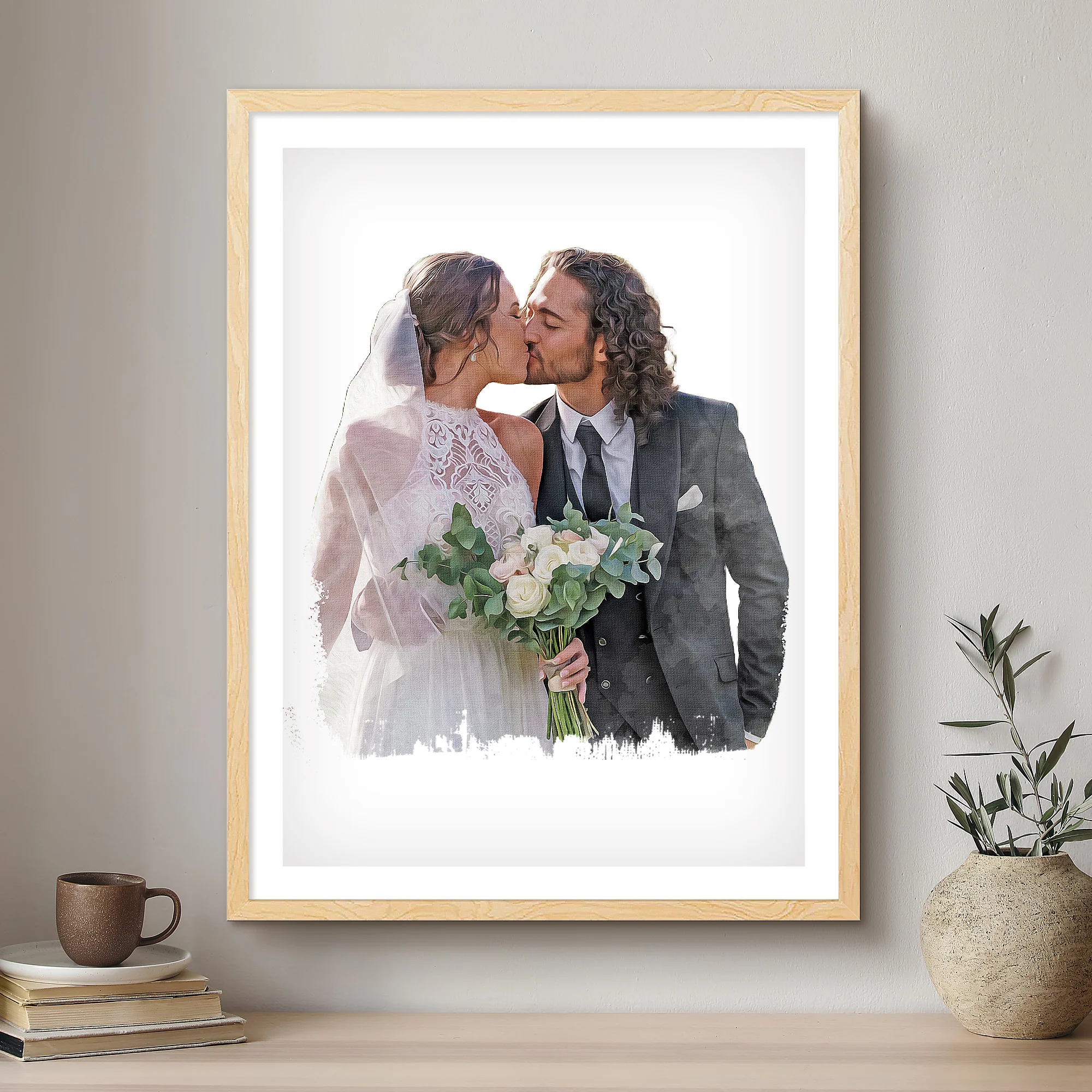 Wedding Modern Art Artistic Design Custom Portrait | Framed Art Print - Image 2