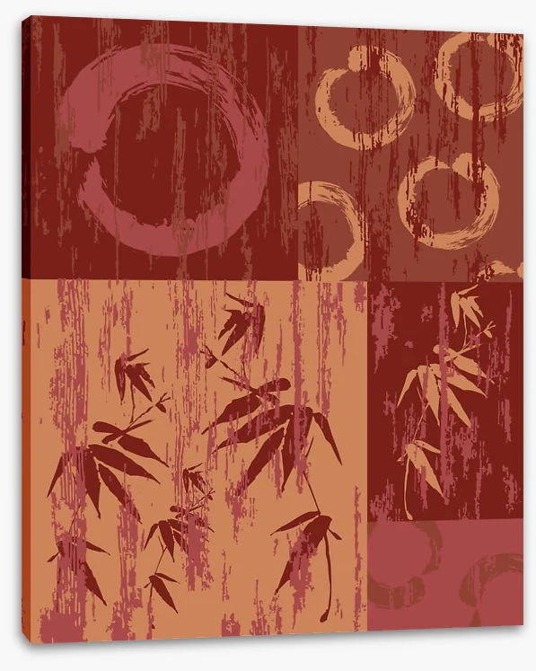 Zen circle and bamboo red - Image 2